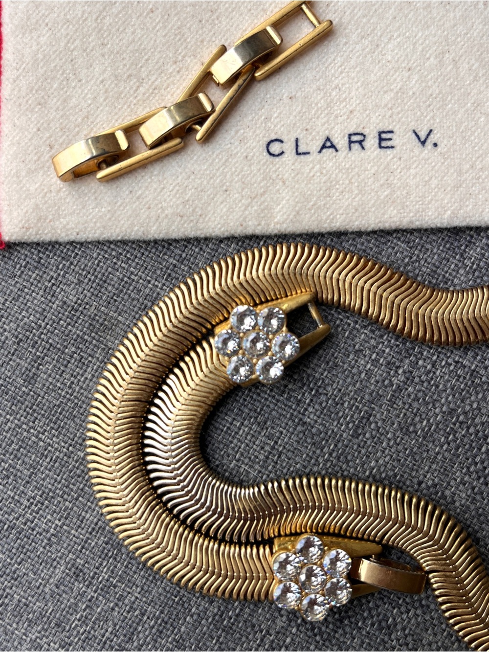 Clare Gold-Tone Snake Chain Collar Necklace - Picture 9 of 9